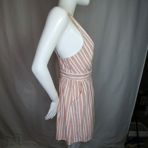 Zara Sleeveless V Neck Linen Blend Dress Size S - Picture 2 of 10